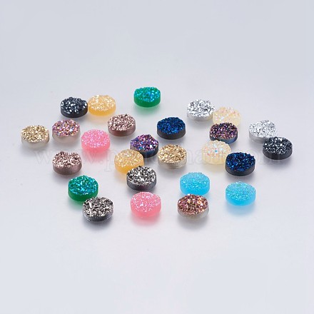 Cabujones de resina de piedras preciosas druzy imitación RESI-E012-03-1