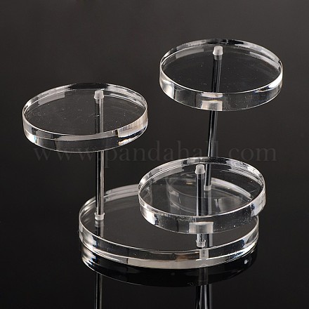 有機ガラスのジュエリーディスプレイ  鉄パーツ  透明  70x70x67mm X-ODIS-N003-04-1