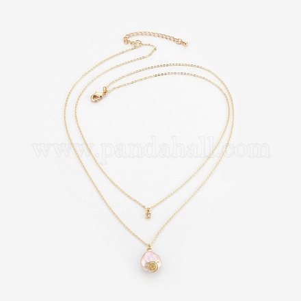 Keshi natural collares de perlas con gradas NJEW-JN02255-02-1