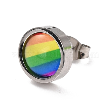 Pendientes del orgullo del arco iris de shegrace EJEW-M207-01P-1
