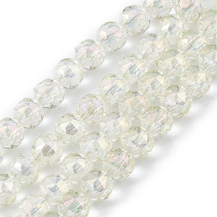 Transparentes perles de verre de galvanoplastie brins EGLA-F154-FR03-1