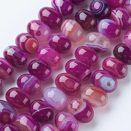Chapelets de perles en agate à rayures naturelles/agates à bandes G-K206-01F-1