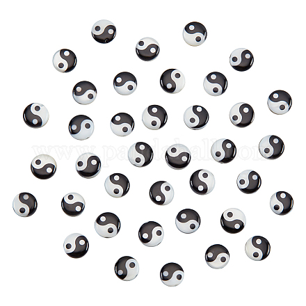 Nbeads 50pcs perles imprimées en coquille d'eau douce naturelle SHEL-NB0001-55B-1