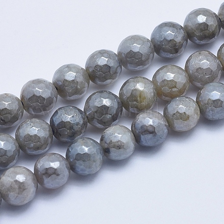 Perles de labradorite naturelles galvanisées G-G723-8mm-1