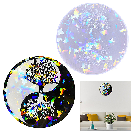 DIY Laser Effect Tai Ji & Tree of Life Pattern Display Decoration Silicone Molds SIL-WH0014-34B-1