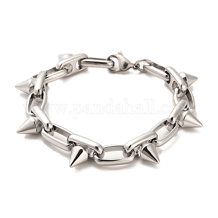 304 bracelets chaîne à maillons pointes en acier inoxydable BJEW-E094-13P-1