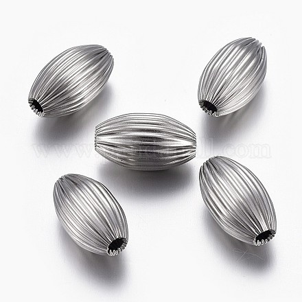 304 Stainless Steel Corrugated Beads STAS-P218-27-10mm-1