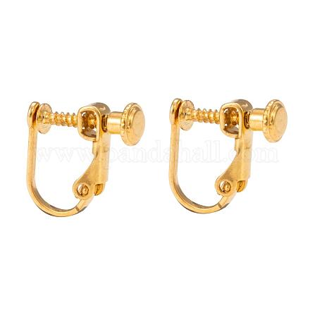 Brass Screw On Clip-on Earring Findings KK-L164-02G-1