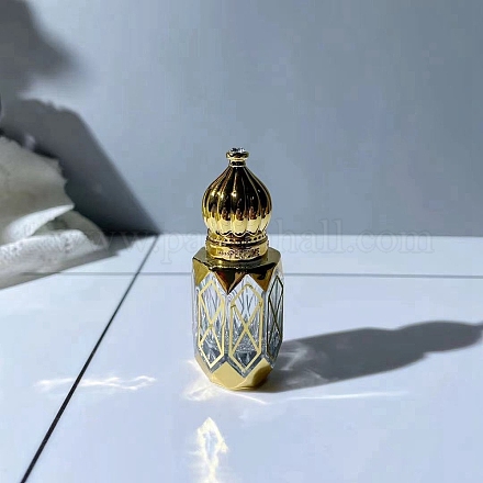 Стеклянная пустая многоразовая бутылка в арабском стиле с шариками-роллерами PW-WG97347-02-1