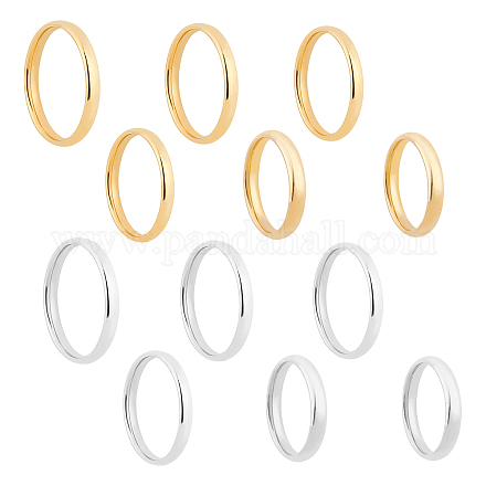 Unicraftale 304 Stainless Steel Flat Plain Band Rings STAS-UN0017-91P-1