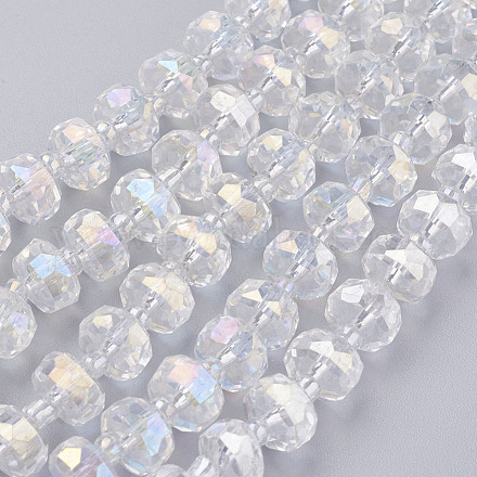 Chapelets de perles en verre électroplaqué EGLA-J146-AB8mm-B02-1