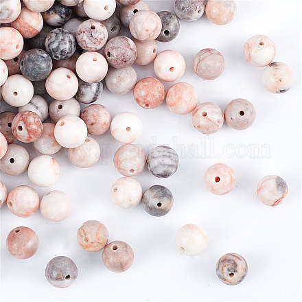 Perles de jaspe zèbre rose naturel olycraft G-OC0001-22-1