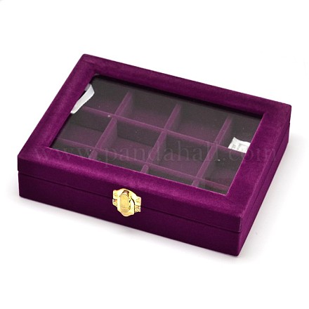 Boîtes à bijoux en bois rectangle OBOX-L001-04B-1