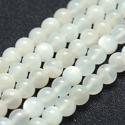 Natural White Moonstone Beads Strands G-P342-02A-6mm-A--1