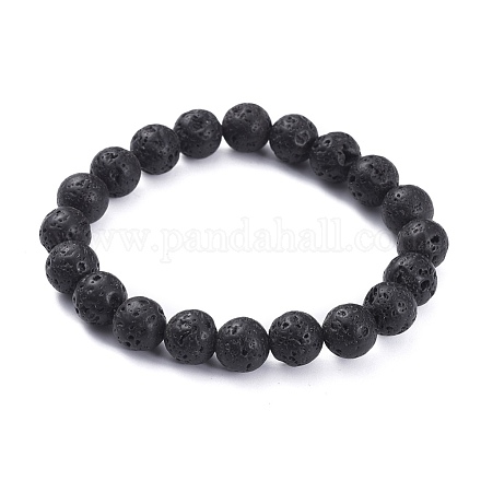 Natürliche Lava Rock Perlen Stretch Armbänder BJEW-G623-02-10mm-1