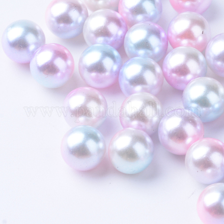 Cuentas de perlas de imitación acrílica arcoiris X-OACR-R065-2.5mm-A01-1