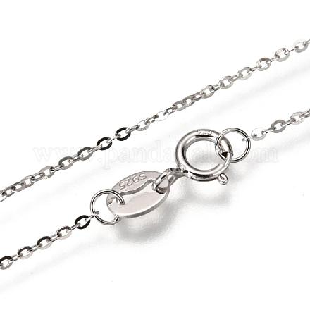 Гальваническим стерлингового серебра кабель ожерелья цепи X-NJEW-N0048-46-16-1