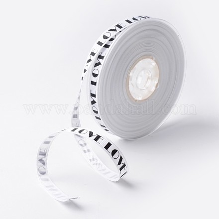 Love Polyester Grosgrain Ribbons SRIB-K002-9mm-A02-1