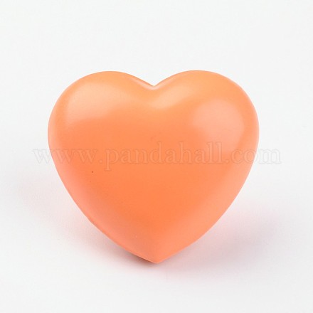 No Hole Spray Painted Brass Heart Chime Beads KK-M175-08-1