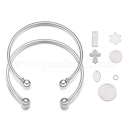 Ensembles de fabrication de bracelet de couple en laiton DIY-BC0009-01-1