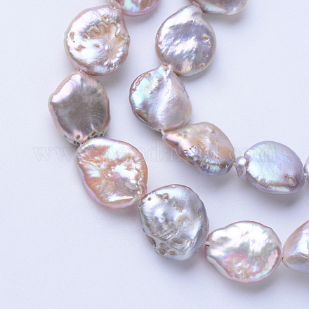 Hebras de perlas keshi de perlas barrocas naturales PEAR-S010-38-1