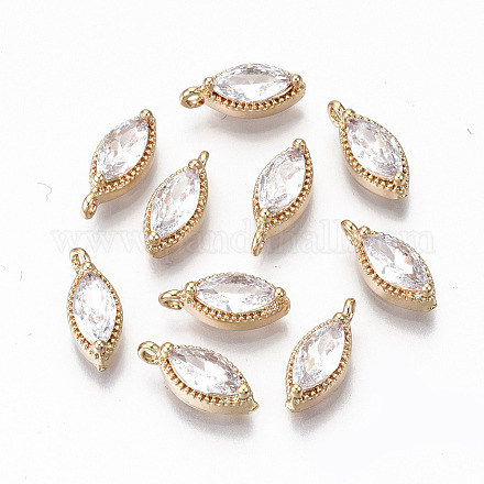 Brass Micro Pave Cubic Zirconia Charms KK-S359-069-RS-1