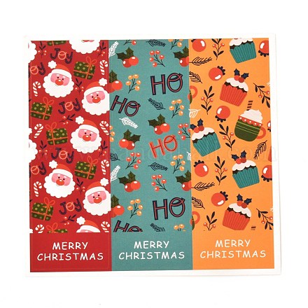 Рождественские тематические бумажные герметизирующие наклейки с покрытием DIY-A018-06A-1