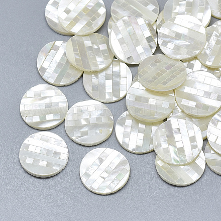 Natural White Shell Mother of Pearl Shell Cabochons SSHEL-S264-054-1
