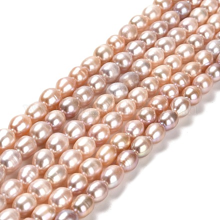 Fili di perle di perle d'acqua dolce coltivate naturali PEAR-E016-183A-01-1