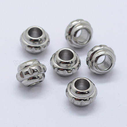 (vente de stock pour les fêtes) 304 perles européennes en acier inoxydable X-STAS-L198-31P-1