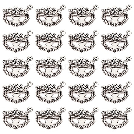 Sunclue 1 коробка 50 шт. подвески Марди Гра маскарадные подвески вечерние антикварное серебро в тибетском стиле крошечные подвески в виде перьев для изготовления ювелирных изделий очарование Марди Гра карнавал ожерелье серьги своими руками браслет PALLOY-SC0004-13-1