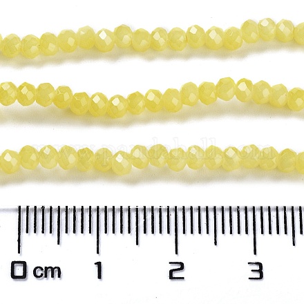 Brins de perles de verre imitation jade peints au four DGLA-A034-J2MM-A24-1