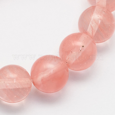 Chapelets de perles en verre de quartz de cerise G-S144-4mm-1