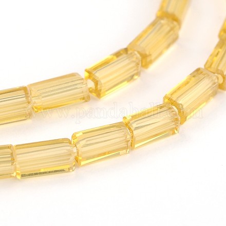 Faceted Rectangle Glass Beads Strands GLAA-J065-A09-1