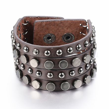 Bracelets en cuir punk rock BJEW-H523-04B-1