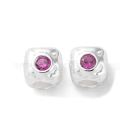 Perles de zircone cubique micro pave en Laiton KK-P256-09S-02-1