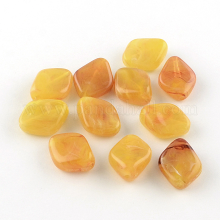 Rhombus Imitation Gemstone Acrylic Beads OACR-R041-10-1