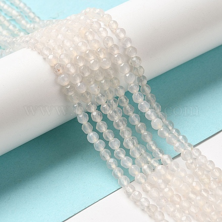 Chapelets de perles en agate blanche naturelle&nbsp;G-G580-4mm-01-1