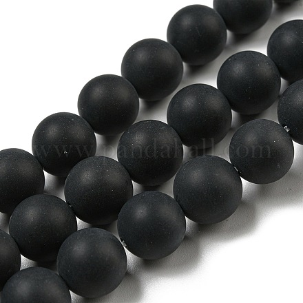 Évaluer un brins de perles d'agate noire naturelle G447-6-1