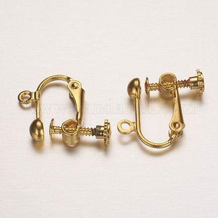 Brass Clip-on Earring Findings KK-G287-02-G-1