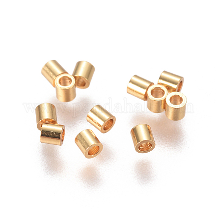 304ステンレス鋼スペーサービーズ  コラム  ゴールドカラー  2x2mm  穴：1mm STAS-F227-41-G-1