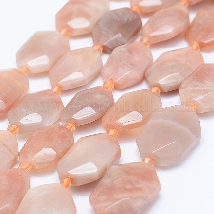 Chapelets de perles de sunstone naturelle naturelles G-J373-24M-1
