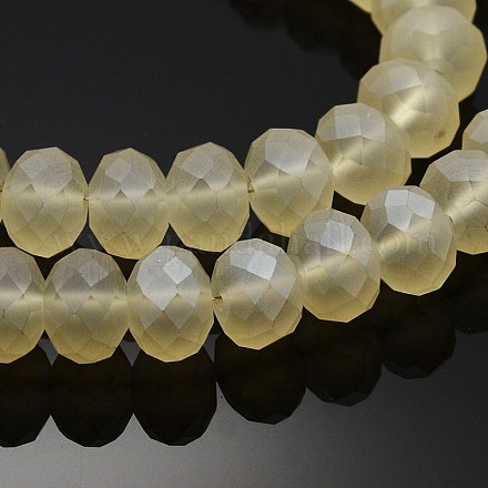 Pearl Luster Plated Faceted Rondelle Glass Beads Strands EGLA-J054-10x8mm-PL03-1