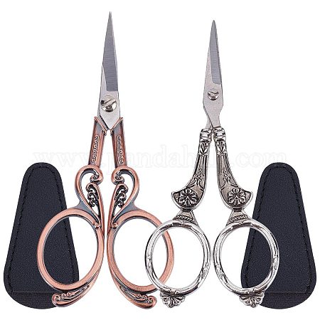 Wholesale SUNNYCLUE 2Pcs 2 Style Stainless Steel Embroidery Scissors 