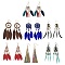 Alloy with Silver Boho Chandelier Earrings, Mixed Shapes, 80~131x7~33mm