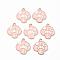 Alloy Pendants, Cadmium Free & Lead Free, with Enamel, Mushroom, Light Gold, Pink, 19x16x1.5mm, Hole: 2mm