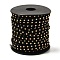 Golden Aluminum Studded Faux Suede Cord, Faux Suede Lace, Black, 5x2mm, about 20yards/roll
