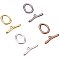 Alloy Toggle Clasps, Oval, Mixed Color, Oval: 21x16x3mm, Hole: 2mm, Bar: 29x9mm, Hole: 2mm, 5sets/color, 20sets/box