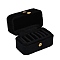 Mini Rectangle Velvet Ring Storage Boxes with Snap Buttons, Travel Portable Jewelry Case, for Rings, Earrings, Black, 8.4x5.15x5.3cm