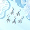 304 Stainless Steel Paw Print Pendant Decorations, with Alloy Lobster Claw Clasps, Platinum & Stainless Steel Color, 27mm